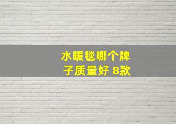 水暖毯哪个牌子质量好 8款